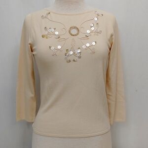 Les Copains Cream Long Sleeve Shirt Size 40